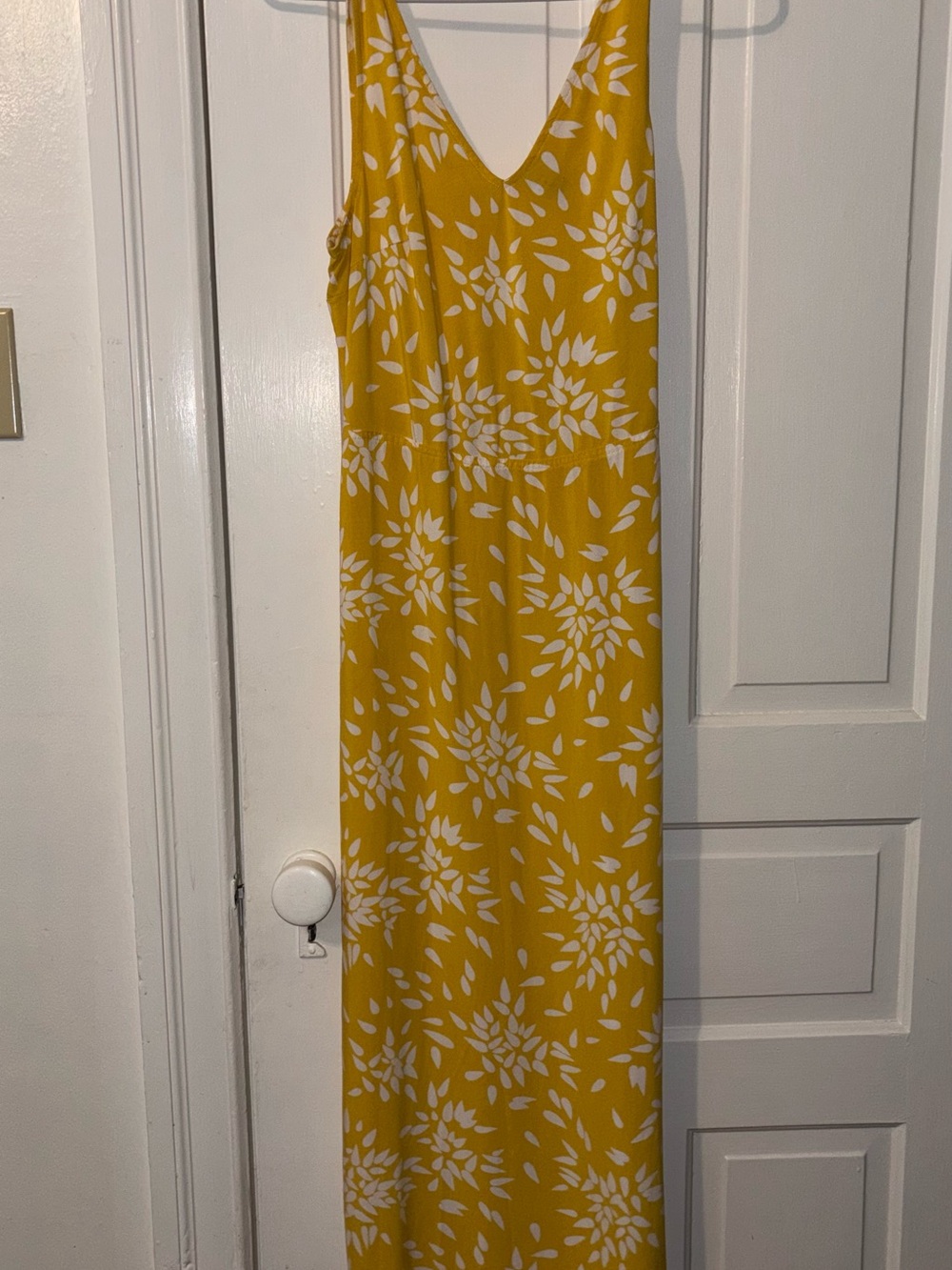 Yellow Floral V-Neck Maxi Dress